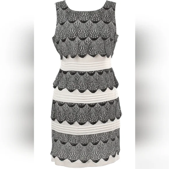-614 BCBG MAXAZRIA LORENNA LACE COCKTAIL DRESS Size 06 Women Black And White -614 BCBG MAXAZRIA LORENNA LACE COCKTAIL DRESS Size 06 Women Black And White